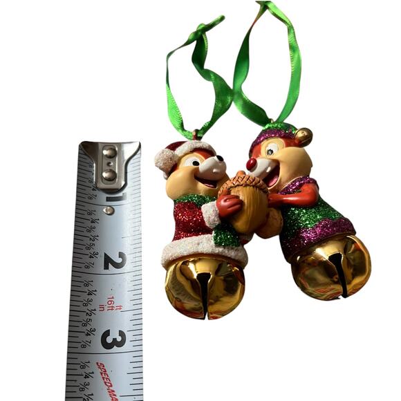 Disney Chip and Dale Glitter Bells 2-CT Ornaments - Picture 4 of 5